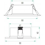 Foco empotrar Konica LUX 90mm, para Lámpara GU10/MR16 Grafito (Cromo Negro)